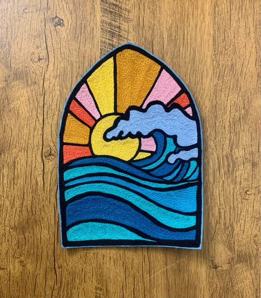 Stained Glass Ocean Chainstitch Embroidered Patch