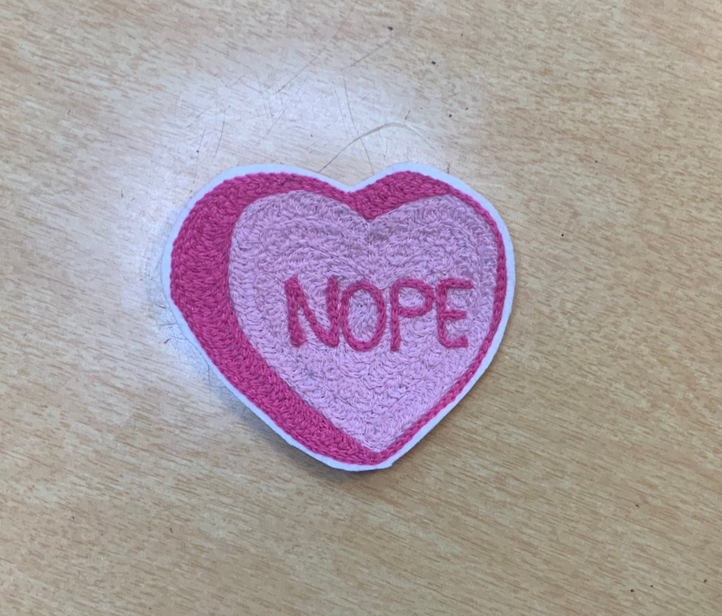 Chainstitch Embroidered Not So Conversational Heart Patches